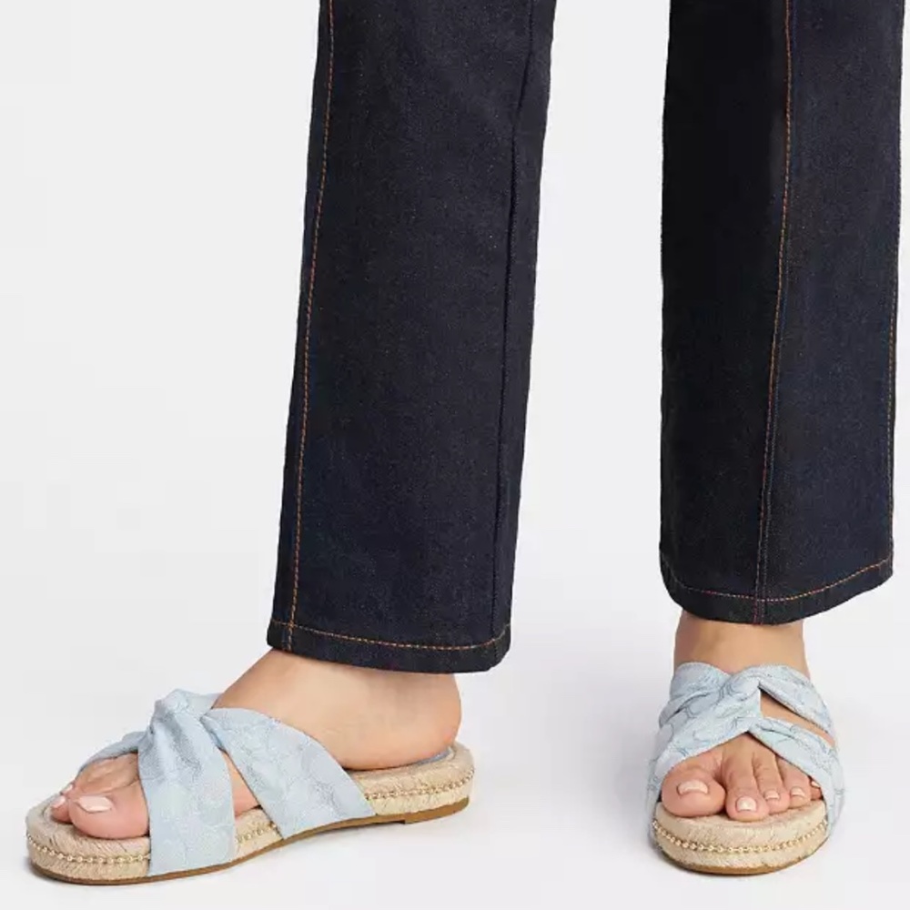Brand New Women's COACH Slide On Charli Espadrille Sandals